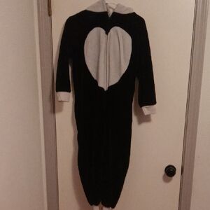 Kids Black and White Heart Panda Onsie